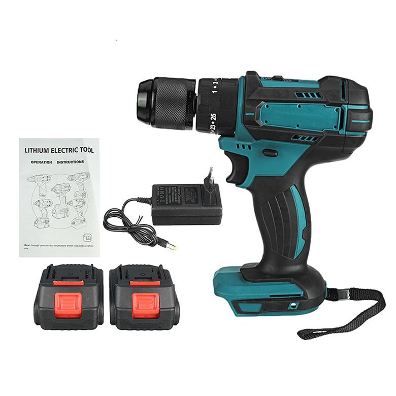 520N.M 13mm 10mm Chuck Torque Electric Drill Flat Hammer Impact Drilling Electric Screwdriver for 18V Battery 3 IN 1