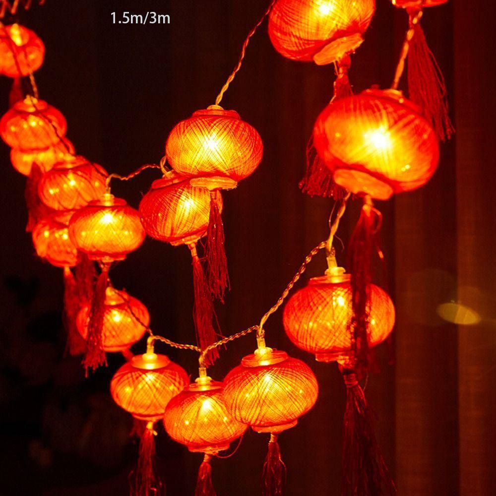 Traditional Chinese New Year Lantern LED Fairy Lights Chinese Knot String Lights  Spring Festival