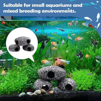 Cave For Fish Tank Shelter Tunnel Decoration Aesthetic Aquarium Cave For Shrimp Reptile Snake Terrarium Saltwater Freshwater