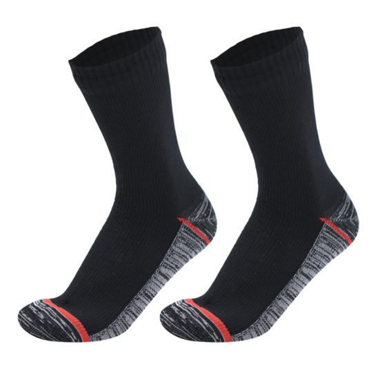 1 Pair Waterproof Socks Elastic Breathable Mid-Tube Soft Socks Foot Protection Windproof Winter Hiking Wading Riding Skiing Socks for Outdoor Sports