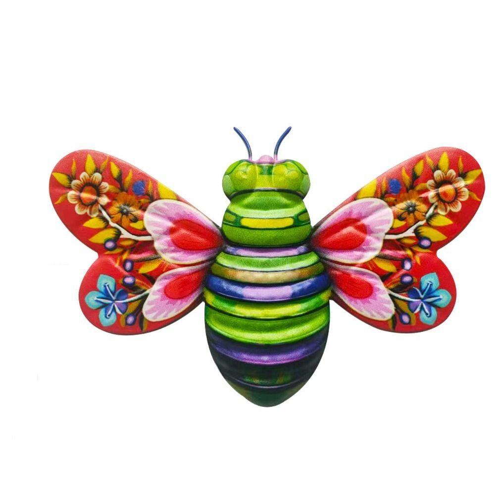 Metal Bee Wall Ornament Creative Garden Statue Art Wall Hanging Sculpture  Patio