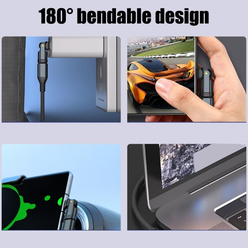 Προσαρμογέας USB C σε C 180° Περιστρεφόμενος PD 240W Γρήγορη Φόρτιση 480Mbps Συμβατός για Τηλέφωνο, Φορητό Υπολογιστή, Tablet Γρήγορη Τροφοδοσία Συσκευών