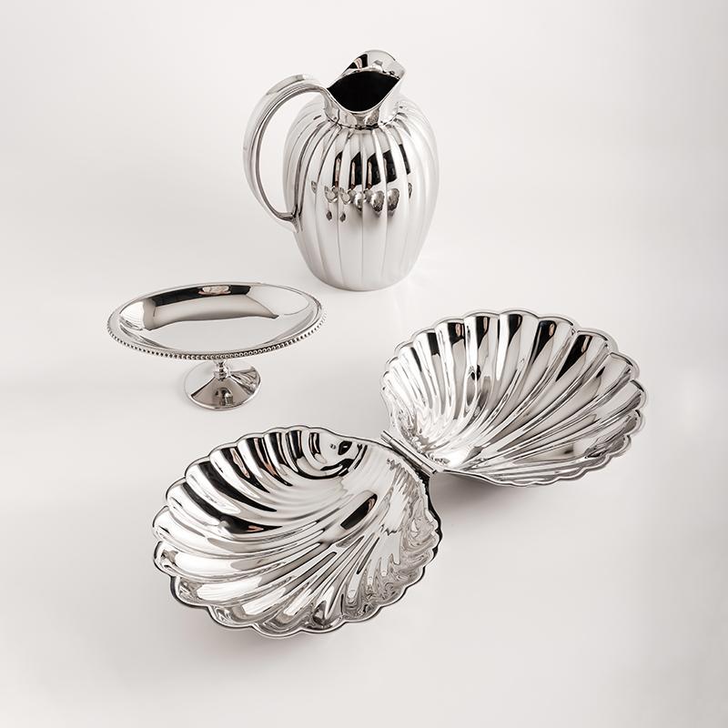 Large Size Stainless Steel Shell Plate with Cover Flip Metal Box Food Dish Fruits Snacks Dessert Box Jewelry Storage