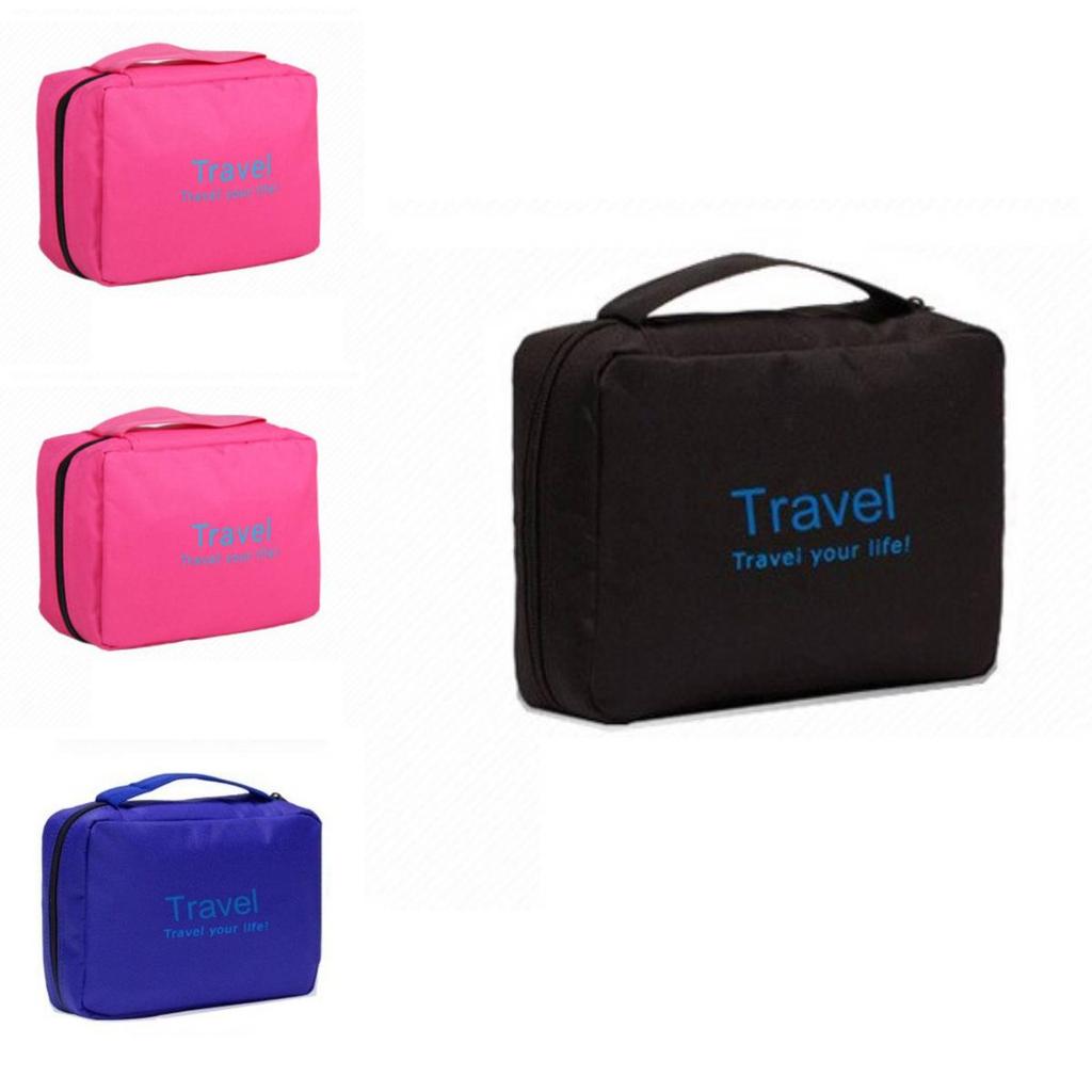 Large Capacity Travel Toiletry Bag With Hook For Makeup Storage Modern Simple Style