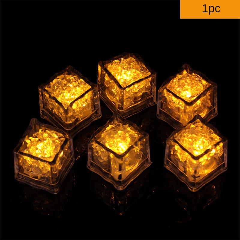 1PC Luminous LED Ice Cubes Kids Fun Water Toy Glowing Party Festival Bar Wine Glass Decoration Supplies Children's Bath TOYS
