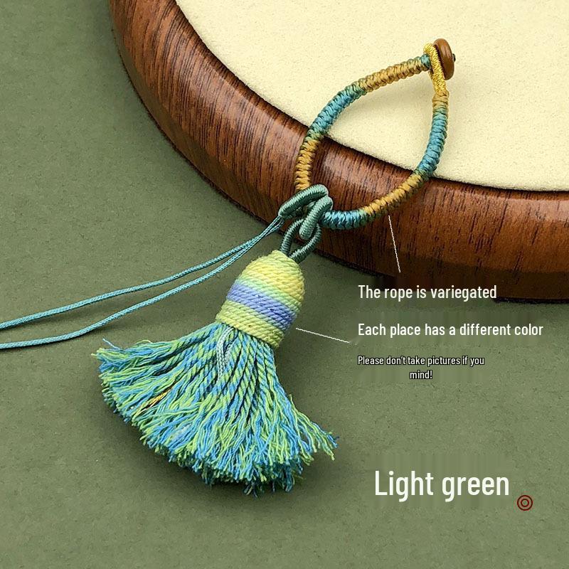 Handwoven Gradient Vajra Knot Tassel Cotton Keychain Pendant Accessory
