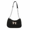 Korean Version Trendy One-shoulder Armpit Bag 2025 New Texture Foreign Style Bow Design Fashionable and Simple One-shoulder Messenger Bag