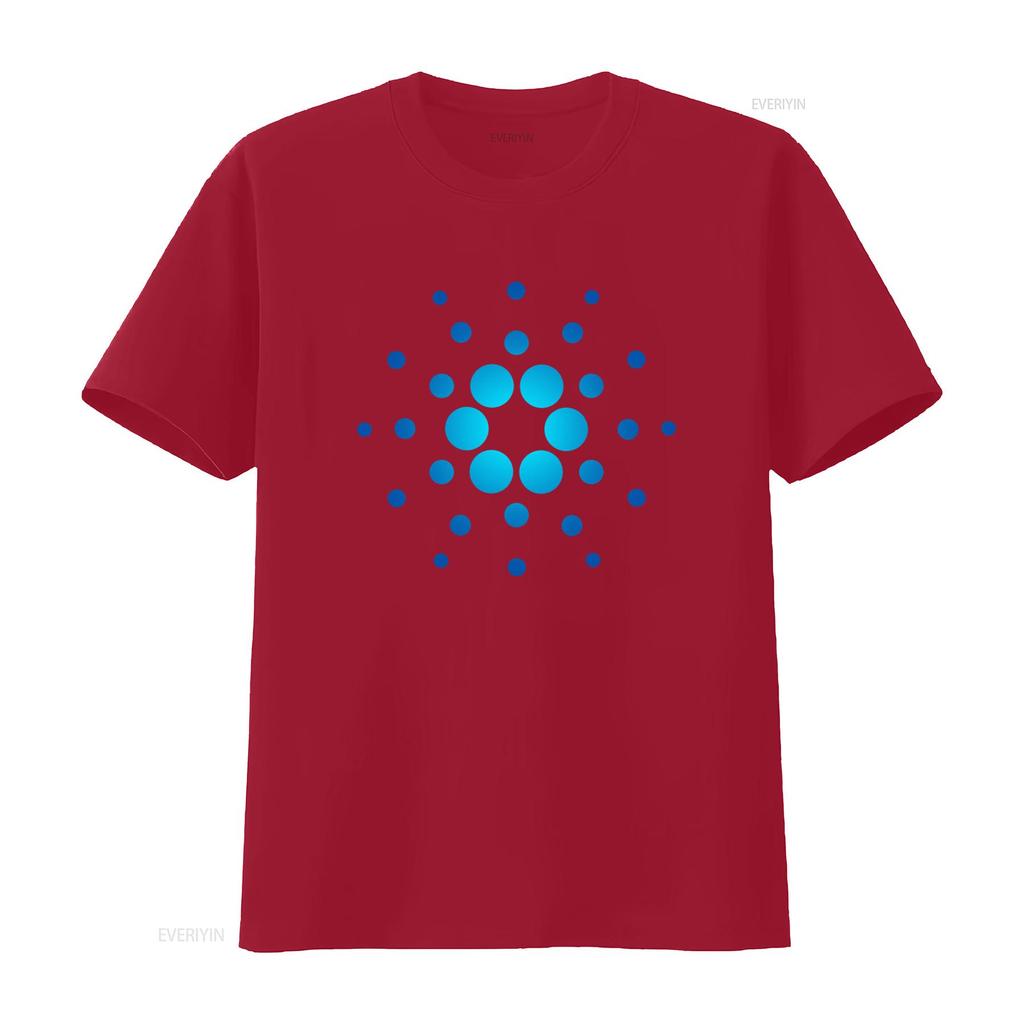 Cardano Crypto Ada Coin Blockchain Cryptocurrency T Shirt with Blue Dot Pattern Design vintage Washed Breathable Unisex
