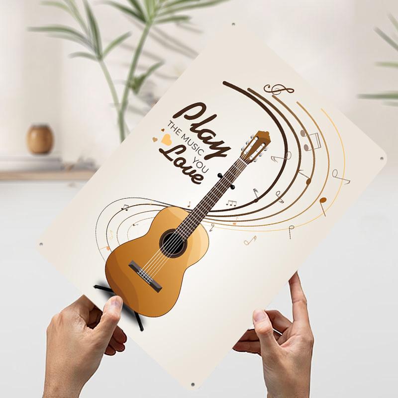 

Acoustic Guitar Music Poster Customized Wall Art Vintage Metal Signs Retro Tin Plaque for Man Cave Decoration Garage Decorations 7.9x11.8In(20x30cm)