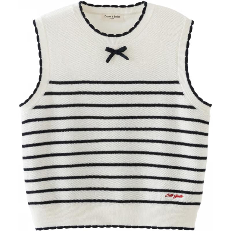 DAVE & BELLA Girls  Striped Knitted Sweater Vest 120cm