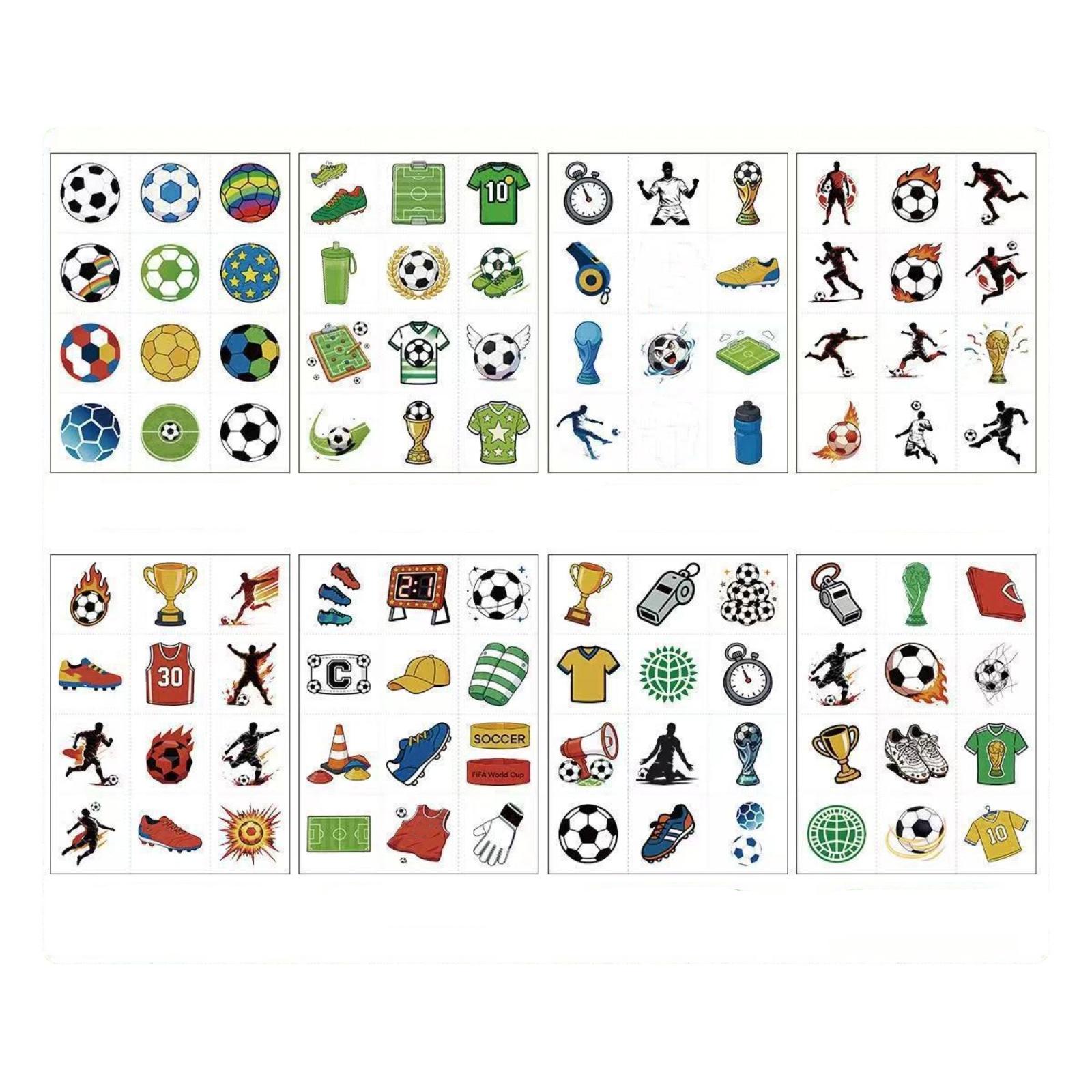 8 Cartoon Football Series Stickers one size