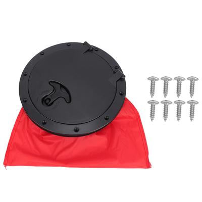 Black Deck Plate Kit Round Deck Hatch Cover with Red Waterproofing Bag for Kayak Boat Fishing Rigging 8 Inch