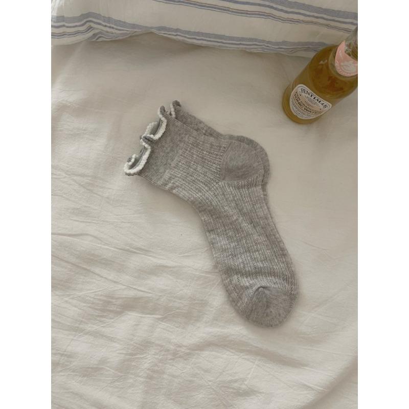 

Женские летние тонкие кружевные сетчатые дышащие балетные носки-трубы из хлопка 1 pair светло-серый