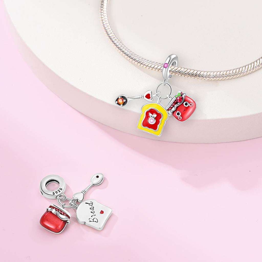 Plated 925 Silver Youth Artists' Paintpots Charms Fit 925 Charms Bracelet Beads Jewelry Gifts for Women