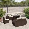 VidaXL Garden Furniture Set with Cushions 9 Pcs Brown Wicker 3268673