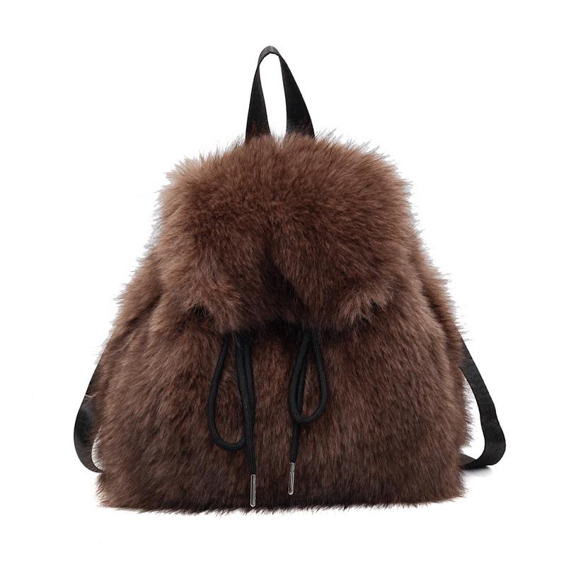 Pluszowy plecak: Modny styl jesienno-zimowy, casualowy i wszechstronny, wysokiej klasy puszysty design o dużej pojemności