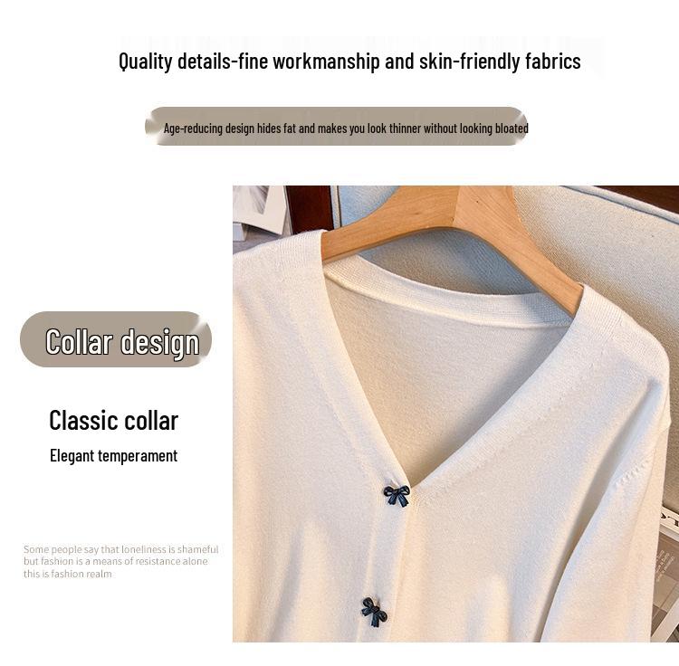 Plus Size Women's Loose Knit Cardigan Sweater for Bust 150-160 cm