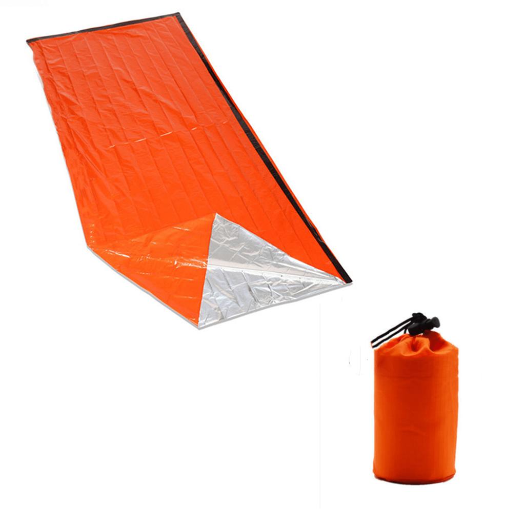Portable Waterproof Emergency Survival Sleeping Bag Outdoor Edc Camping Gear Thermal Sack First Aid Rescue Kit Mylar Blanket