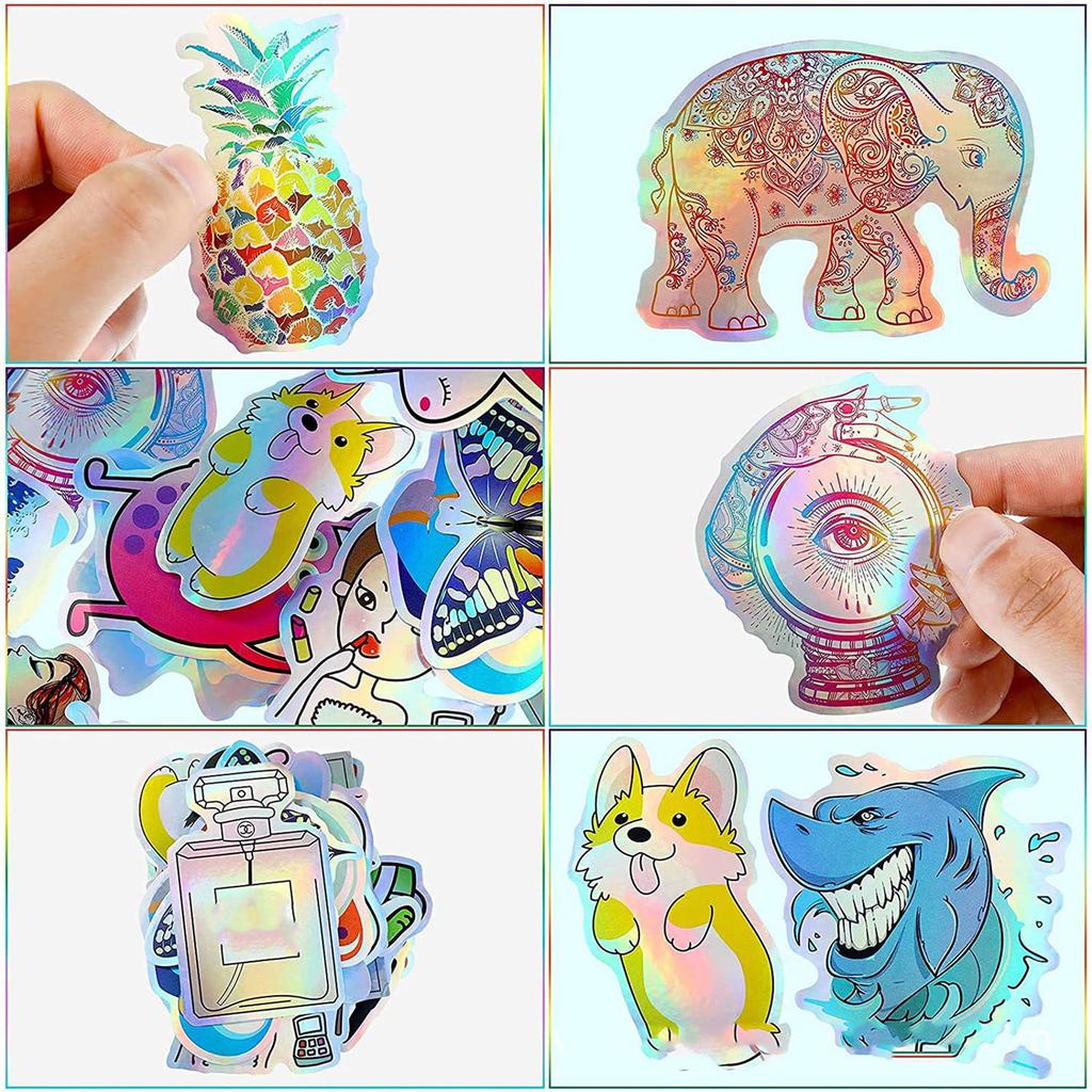 20Pcs Printable Holographic Sticker Paper A4 Dries Quickly Waterproof PET Rainbow for Ink Jet Printer