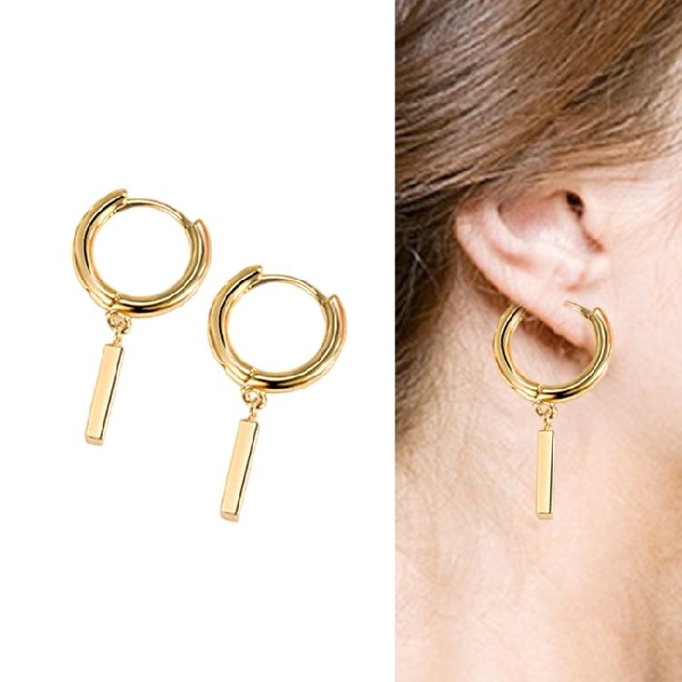 Delicate Silver Rod Drop Earrings Stylish and Timeless Ear Rings Charm Cute Silver Bar Drop Earrings for Girls and Teens