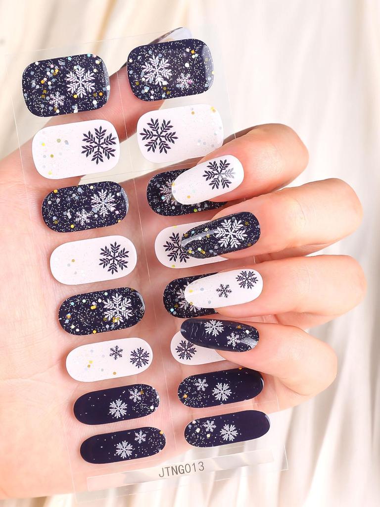 Świąteczne naklejki żelowe do paznokci półutwardzone, kompatybilne z lampą UV