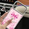 Cute Cartoon Bowknots Print Case For iPhone 17 Pro Max iPhone 16 15 14 13 Pro Max 11 17e 16e Plating Lens Frame Clear Soft Silicone Back Cover