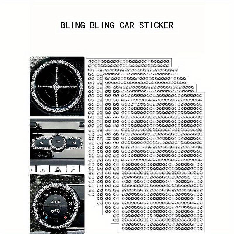 12pcs 4mm Self-adhesive White Rhinestone Sticker, Suitable for Car Interior Decoration Diy