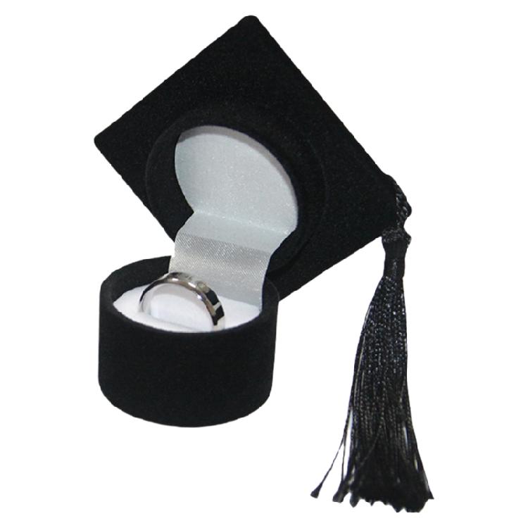 

Good Quality Graduation Hat Jewelry Box Graduation Hat Shape Rings Box for Graduation Gifts and Keepsakes чорний