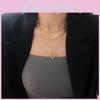 Collier Pendentif Élégant Multicouche Cœur et Ailes d'Ange Pour Femme Tendance