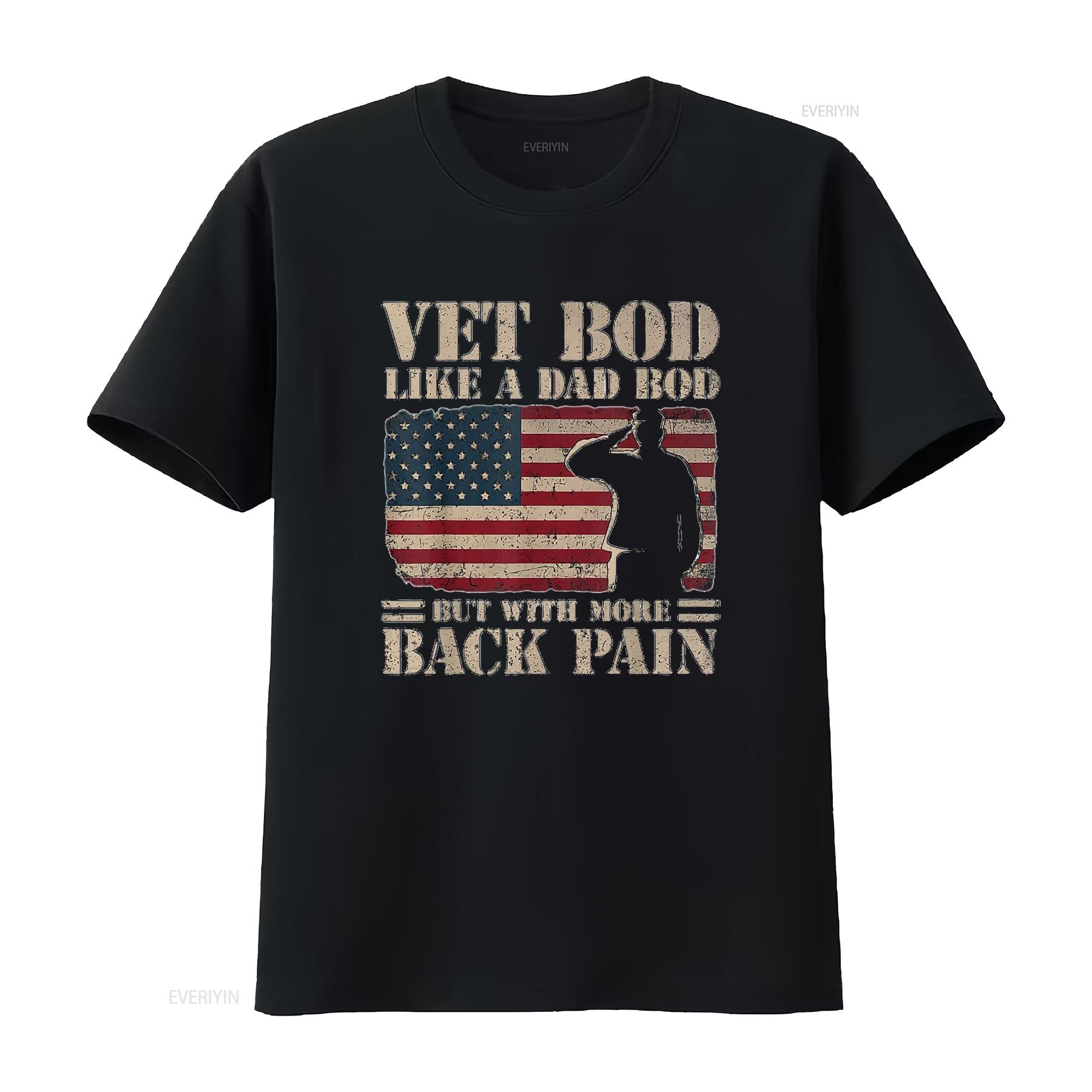 

Mens Vet Bod Like A Dad But With More Back Pain Vintage T Shirt White 4XL vintage Washed Top For Everyday Wear Comfortable 4XL