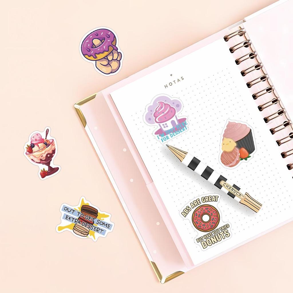 Cute Cartoon Dessert-Themed Decorative Stickers: 50 Sheets for Planners, Laptops & DIY Projects