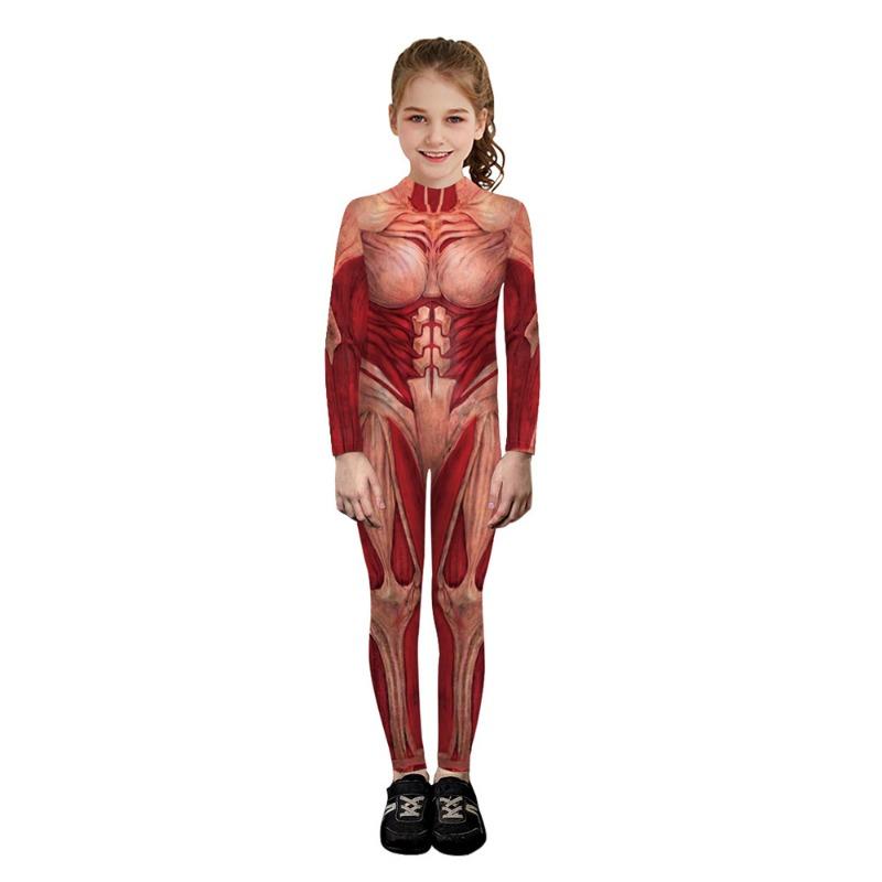 New Halloween Creative Skeleton Digital Printing Children's Performance One-piece Costume