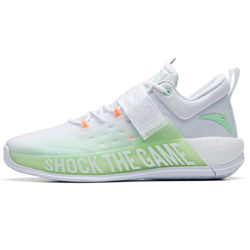 Anta Hengsao4 Амортизирующие Противоскользящие Износостойкие Дышащие Легкие Упругие Низкие Баскетбольные Кроссовки Бело-Зеленые Сникеры 112231608-1 44.5