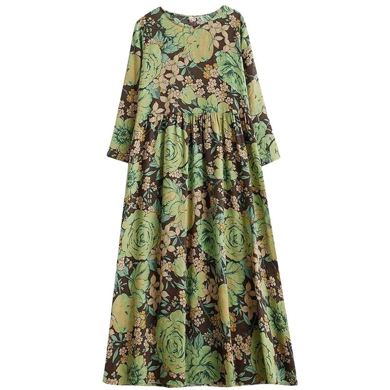 2025 Neuer Urlaubsstil Reise Rundhals Vintage Kleider