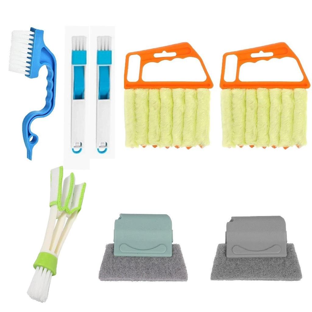 Removable Washable Dusting and Slit Cleaning Brush Set for Air Conditioner Vents, Blinds, and Windows
