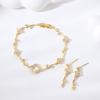 Elegant and Stylish Lucky Clover and Sweet Four-leaf Clover Bracelet and Earring Jewelry Set