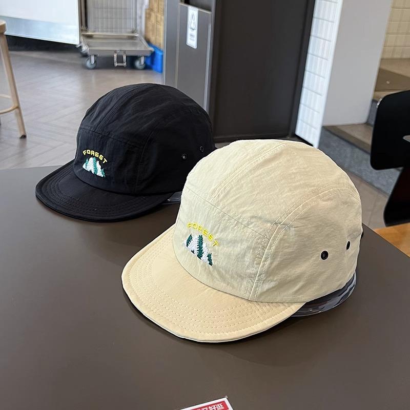 Japanese-style quick-dry short-brim baseball cap for women, street-style soft-brim five-panel sun hat, outdoor duckbill cap for men, trendy