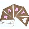 11pcs/ Set Fashionable Jute Triangle Banner Baby Shower English Letter for Party Decoration