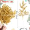 Christmas Wreath Making Supplies, Gold Artificial Glitter Branches and Flowers for Holiday Tree Ornaments and Party