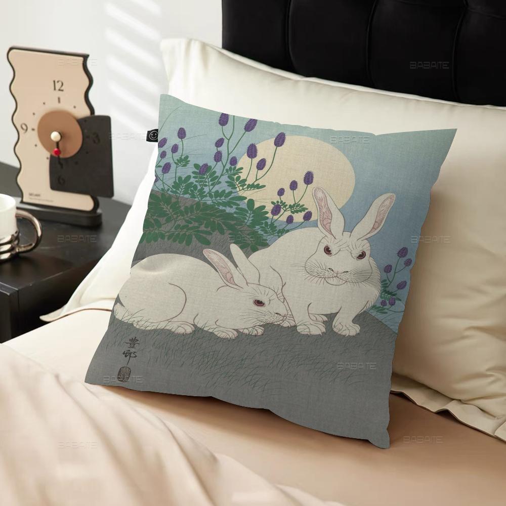 Kanin konstkudde present hemmakontor dekoration sovrum soffa bil kuddfodral fodral 45x45