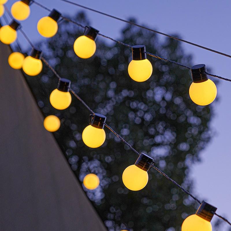 Outdoor Solar LED Globe String Lights for Festivals & Camping - Super Bright Decorative Atmosphere Lighting for Courtyard & Canopy