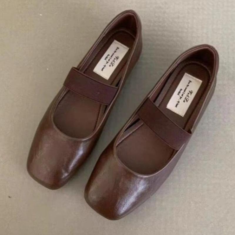 

Мода 2024 года, осень, новые однотонные женские туфли на плоской подошве с квадратным носком 40