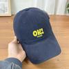 Fashion Hat New Alphabet Embroidery OK Spring and Summer Versatile Face Small Soft Top Cap Children's Big Head Round Face Baseball Cap Men's Trend