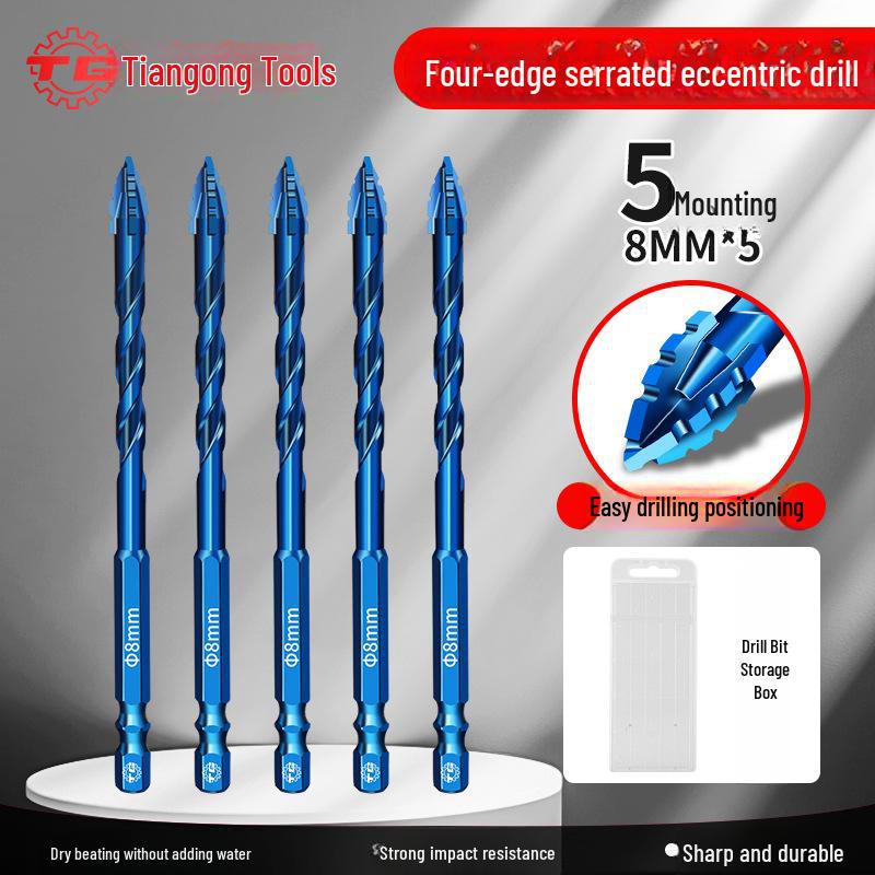 Tiangong Serrated Eccentric Drill Bit for Tile, Ceramic, Glass, Marble & Concrete