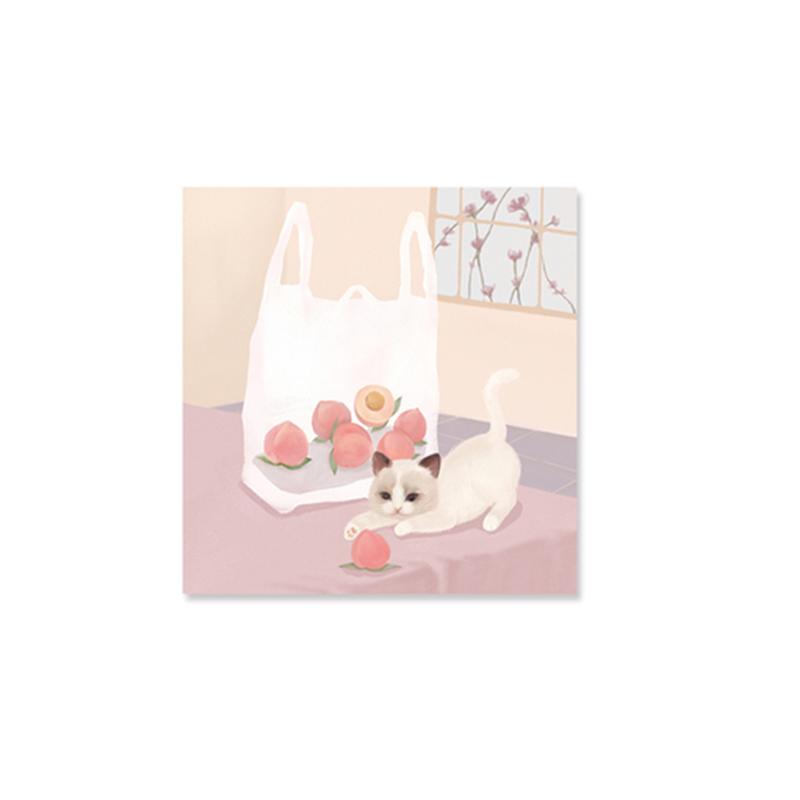 

Симпатичные постеры с изображением кота в персиковом цвете, HD печать, холст, картина, настенное искусство, детская комната, детский сад, гостиная, декор для спальни, фотографии 20x20cm Unframed