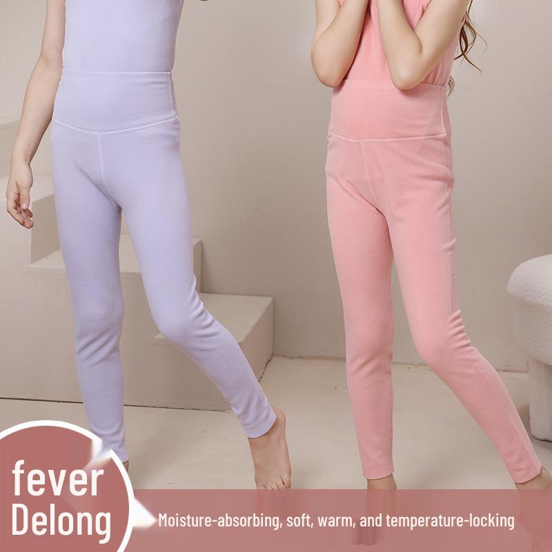 Children's High Waist Warm Autumn/Winter Pants - Boys' and Girls' Cozy Belly-Shaping Trousers