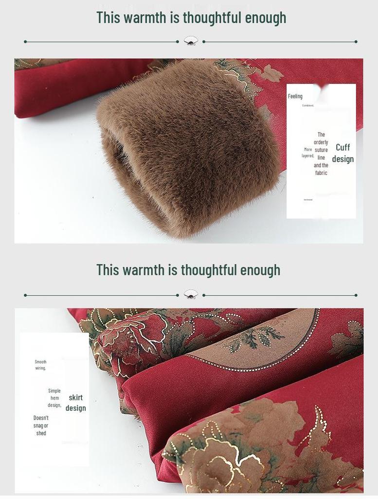 Grandma Winter Cotton Jacket: Stylish Women's Chinese-Style Velvet-Enhanced Coat for Elderly Moms
