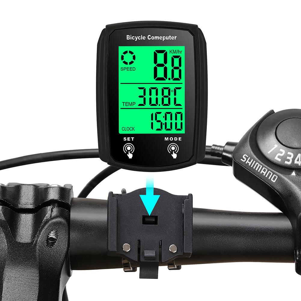 1Set Wired Bike Computer LED Digital Bicycle Speedometer Odometer Touchscreen Cycling Computer Waterproof with Backlight