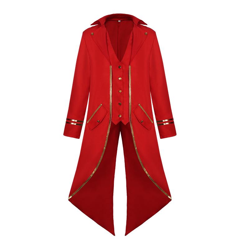 2022 Medieval Gold Trim Swallowtail Coat Halloween Costume