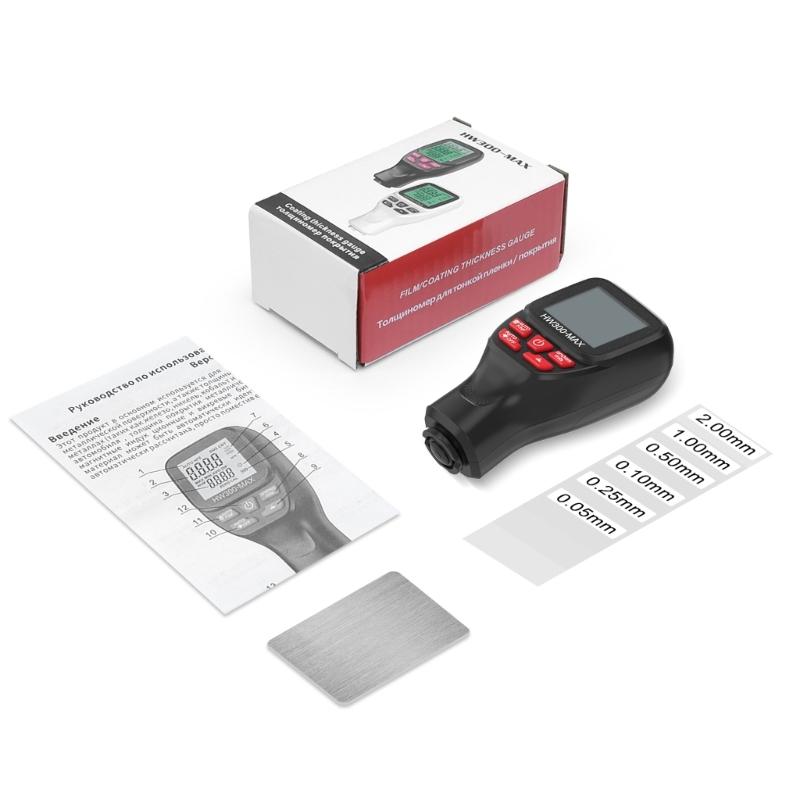 

Portable Sensor Digital Coating Automatic Thickness Gauge Car Paint Film Detector Automobile Refinishing Paint HW300MAX чорний
